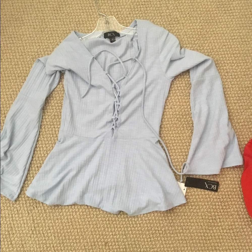 Light blue top